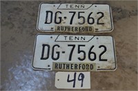 Pair of 1966 Tennessee Tags