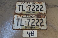 Pair of 1970 Tennessee Tags
