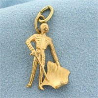 Bull Fighter Pendant in 14k Yellow Gold