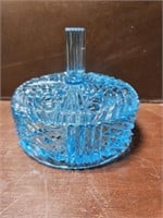 VINTAGE VIKING BLUE GLASS DIVIDED CANDY DISH