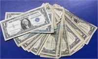 Group of 50 silver certificates