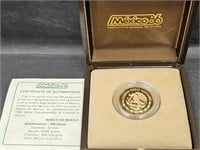 250 Pesos Gold Proof Coin UNC