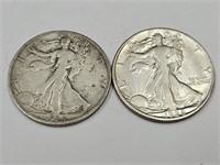 1928S & 1934 S Walking Liberty Half Dollar Coins