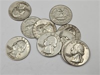 10- Silver 1957 Washington Quarters