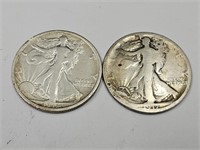 1917 & 1917 D Walking Liberty Half Dollar Coins