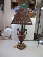 NO SHIPPING - Vtg Metal Art Deco Table Lamp 24"