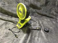 RYOBI 2AH clip on fan adjustable 360 rotation