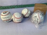 4 all star signed baseballs print balls