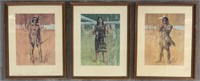 Trio of Framed Tom McNeely Indigenous Prints