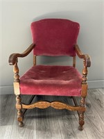 Red Velvet Open Armchair