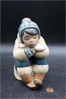 Lladro "Pensive Eskimo Boy" Porcelain Figurine