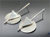 Mexican sterling silver geometric dangle earrings