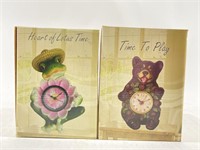 (2) NEW Bear & Frog Clocks