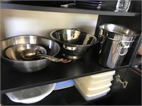 Shelf Lot Stainless Steel (mixing bowls, etc...)