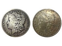 1900 O XF, 1900 O VG Morgan Silver dollars