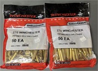 100ct Winchester .270 Win Brass