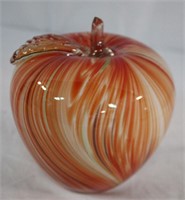 Striated glass apple 6" X 6"