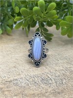 Blue Lace Agate Sterling Silver Ring