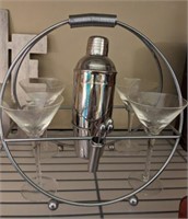 VINTAGE MARTINI SET WITH SHAKER AND STEMS