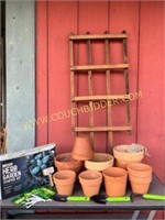 Flower pots trellis herb planting set etc