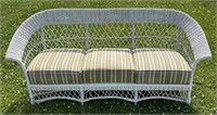 Wicker Couch w/ 3 Fitted Cushions
