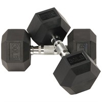 BalanceFrom 30 lb Rubber Hex Dumbbells Pair