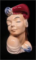 Royal Copley Lady Head Vase/ Wall Pocket
