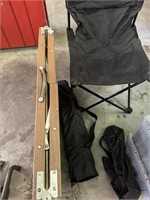 METAL CAMPING TABLE & 2 CAMPING CHAIRS