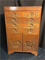 George Zee & Co. Kiln Dried Art Carved Cabinet