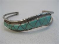 NA Inlay Turquoise SS Bracelet - Tested