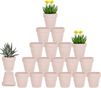 Vensovo 3 Inch Pink Terracotta Pots with Drainage