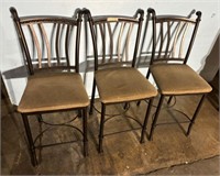 Three Modern Metal Bar Stools