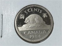 1984 5 Cents Proof Can