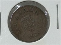 1928 1 Cent  Can F