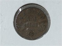 1927 1 Cent  Can Vf-20