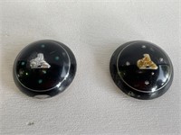 2 x Black Holden Horn Buttons