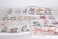 Vintage Embroidered Linen Pillow Cases