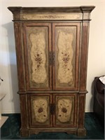 Armoire with Painted Flowers on Front