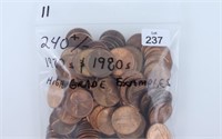240+/- 1970's-80's High Grade Cents