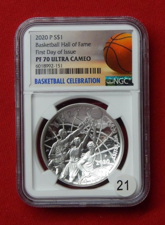 2020 Basketball Hall of Fame Dollar NGC PF70 Ultra