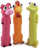 CHIWAVA 3 PC 9IN SQUEAKY LATEX DOG TOY