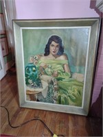 Oil on Canvas VM Bennett 1940s Glamour Pin Up