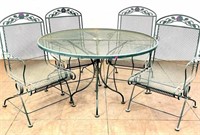 (5pc) Traditional Iron Mesh Patio Dining Group