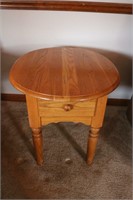 Oval End Table with Drawer