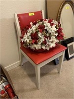 Red chair & flower arrangement