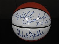 CHAMBERLAIN / KAREEM SIGNED BASKETBALL COA