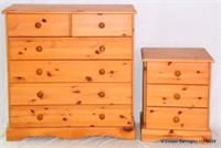 Vintage Pine Two over Four Chest of Drawers