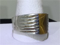 Sterling Silver Taxco Ring with Tigereye - size