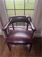 Round Back Leather Office Chair