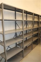 Lot of 3 Heavy Duty Adjustable Gray Shelving Units